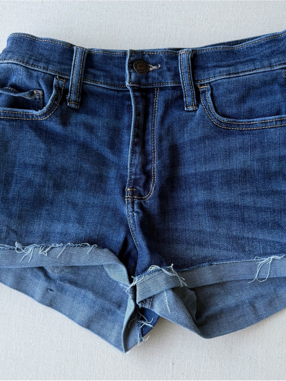 Hollister Blue Roll-Cuff Denim Shorts